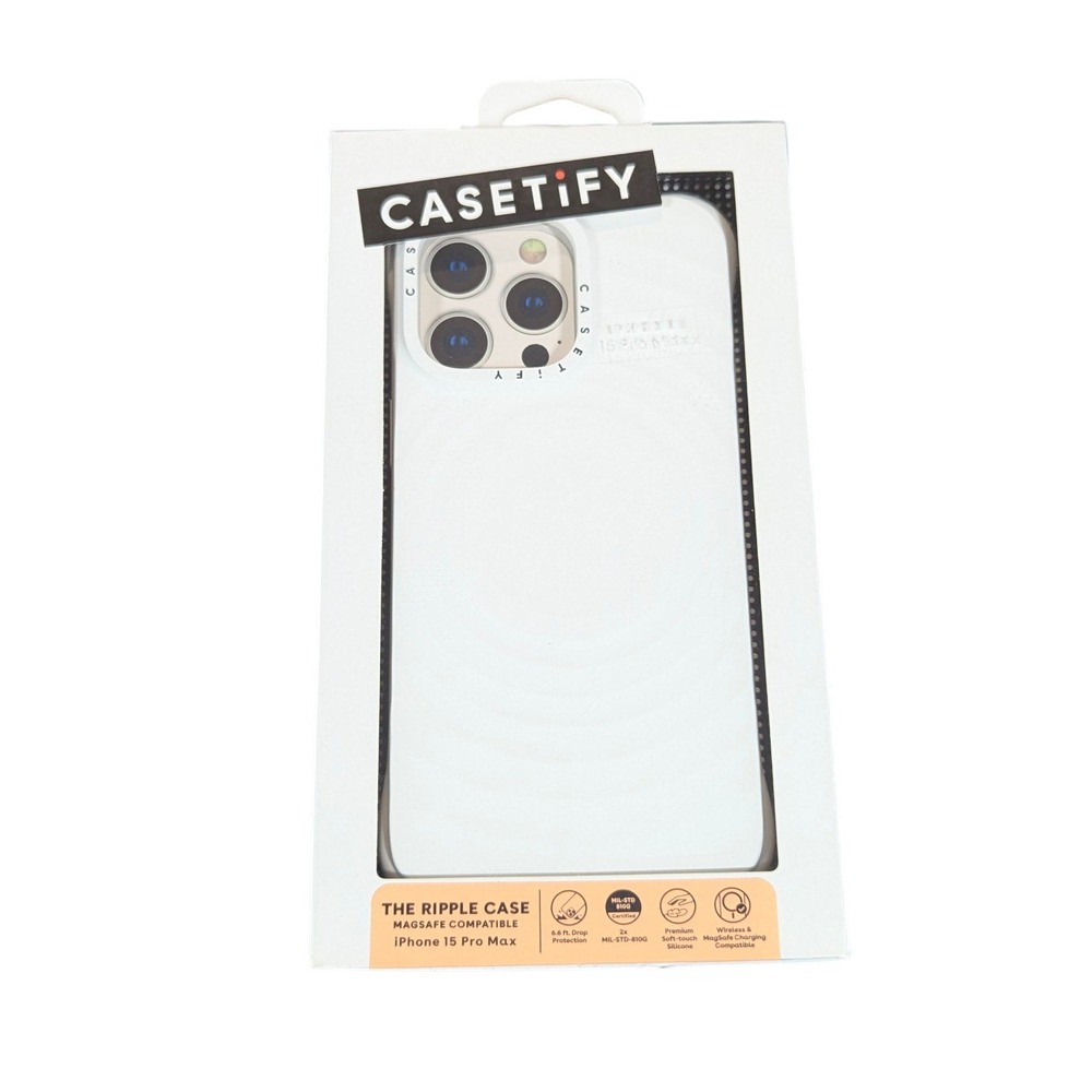 C3O CASETiFY Essentials Ripple Case with MagSafe for  iPhone 15 Pro max  - White